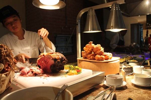 A Wide Set of Action Stations Dot The Buffet Line