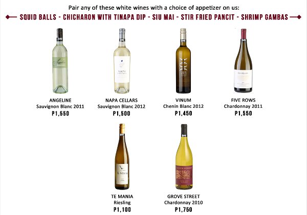 Christmas Pairing Menu white wine