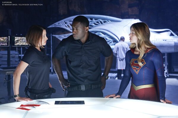 Chyler Leigh as Alexandra _Alex_ Danvers, David Harewood as Hank Henshaw and Melissa Benoist as Kara Danvers