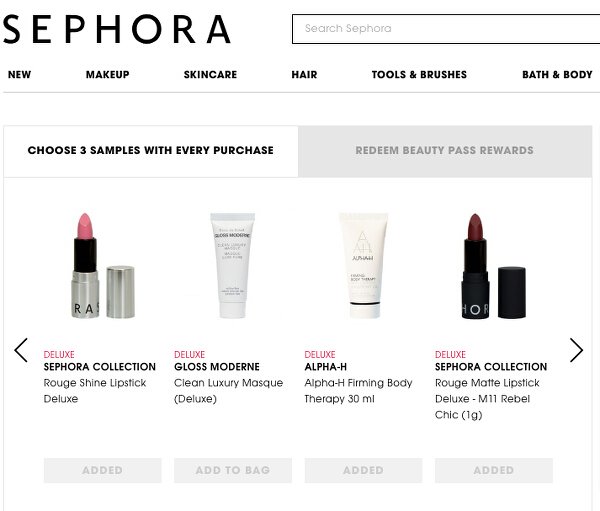 Sephora samples